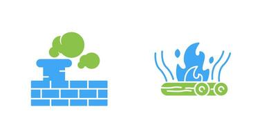 Chimney and Bonfire Icon vector