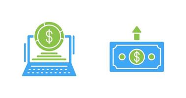 Pie Chart and Money Up Icon vector