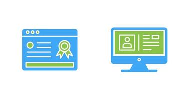 Online Certificate and Profile Icon vector