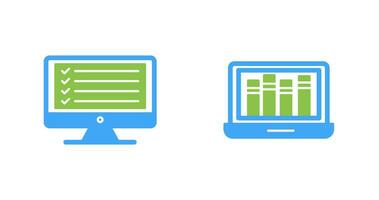 Online Checklist and Online Library Icon vector