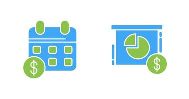 Calendar and Pie Chart Icon vector