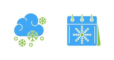 Snowy and Calender Icon vector