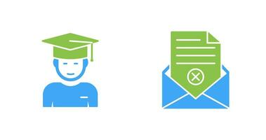 Graduate Student and Rejection Of A Letter Icon vector