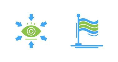 visualización y bandera icono vector