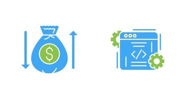 Money Bag and Coding Icon vector