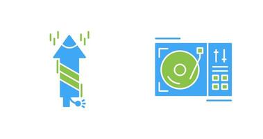 Firworks and Turntable Icon vector