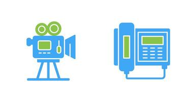 Movie camera and Telephone Icon vector