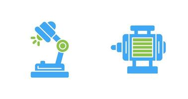 Desk Lamp and ELectric Motor Icon vector