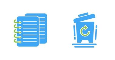 notes and bin Icon vector