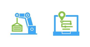 grua y marcador de posición icono vector