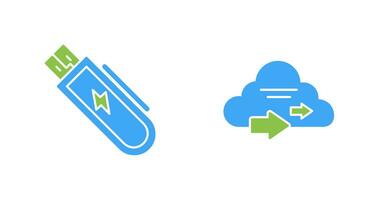 Usb and Cloud  Icon vector