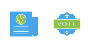 Newspaper and Vote  Icon vector