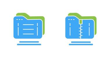 Folder and Compressed Icon vector