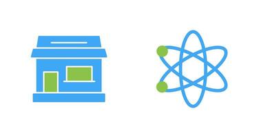 Shop and Atom Icon vector