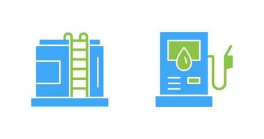 Water Tank and Petrol Pump Icon vector