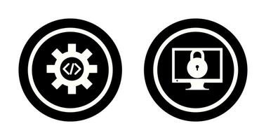 code optimization and closed access  Icon vector