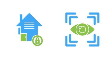 Real Estate and Eye Scan Icon vector