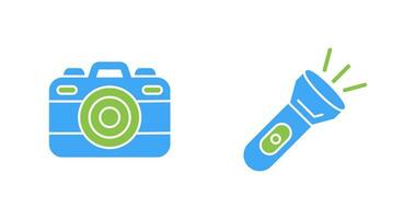 Camera and Flash Light Icon vector