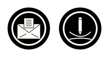 email documents and draw curve Icon vector