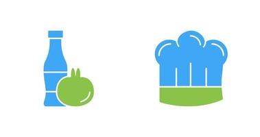 Tomato ketchup and Chef Hat Icon vector