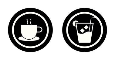 hot coffee and whiskey sour Icon vector