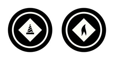 under construction and flammable material  Icon vector