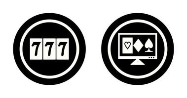 online gambling and triple sevens Icon vector