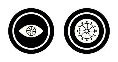 eye and optical diaphram Icon vector
