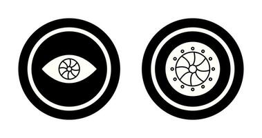 eye and optical diaphram Icon vector