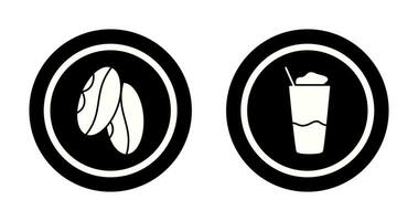 café grano y frapé icono vector