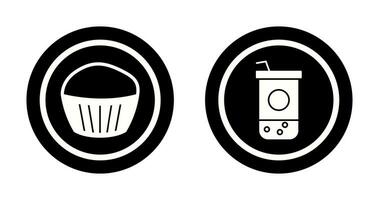 Chocolate Muffin and Chocolate Shake  Icon vector