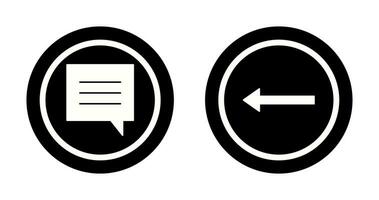 single chat bubble and left arrow Icon vector