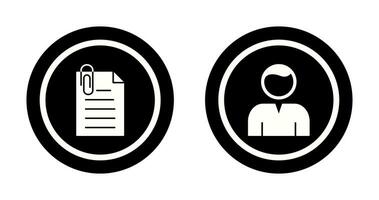 attachment and user Icon vector