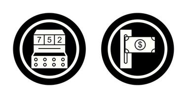 slot machine and slot of bills  Icon vector