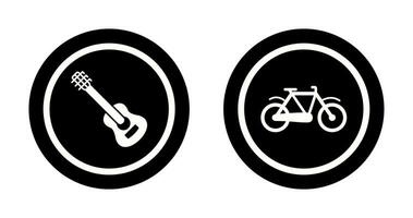 Guitar and Biycle Icon vector