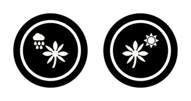Flower with rain and Flower  Icon vector