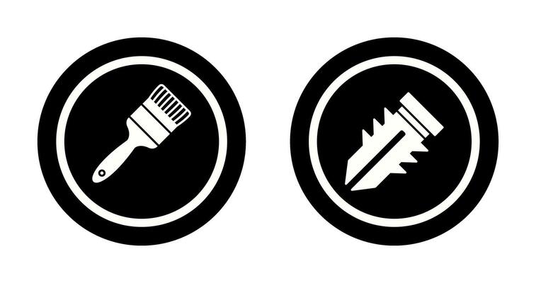 Paint Brush and Dyupel Icon