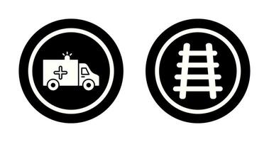 Ambulance and Train tack Icon vector