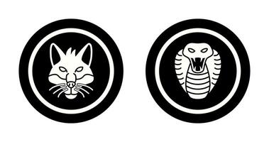 Fox and Snake Icon vector