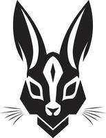 Black Hare Graphic Icon Rabbit Silhouette Monochrome Badge vector