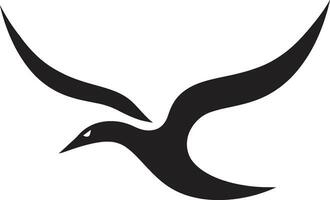 Inkwell Elegance Seagull Symbol Profile in Vector Sculpted Resonance Black Emblem in Seagull