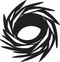 Simplicity in Flight Black Nest Emblem Elevated Elegance Black Vector Bird Nest