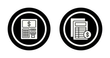 Atm and Invoice Icon vector