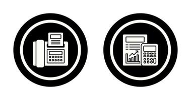 fax y calculador icono vector