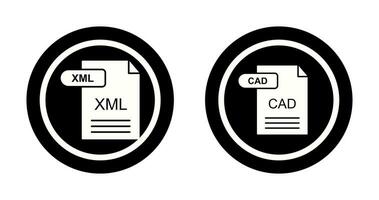 XML and CAD Icon vector