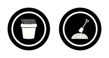 Gress Pot and Gardening Icon vector