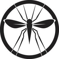 Intricate Mosquito Symbol Design Geometric Mosquito Badge vector