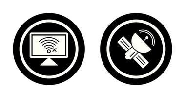 Disconnected Network and Satellite Icon vector