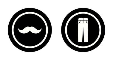 Bigote hombres pantalones icono vector