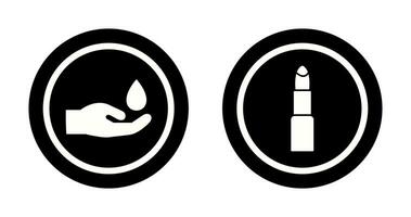 Hands drop and Lipstick Icon vector